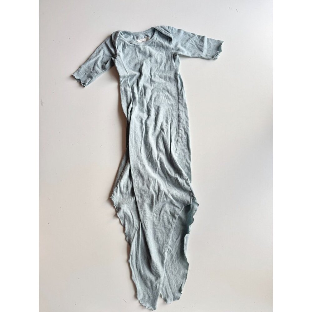 MINI MIOCHE Light Blue Organic Cotton Jersey Tie Bundler One Piece, 0-5m